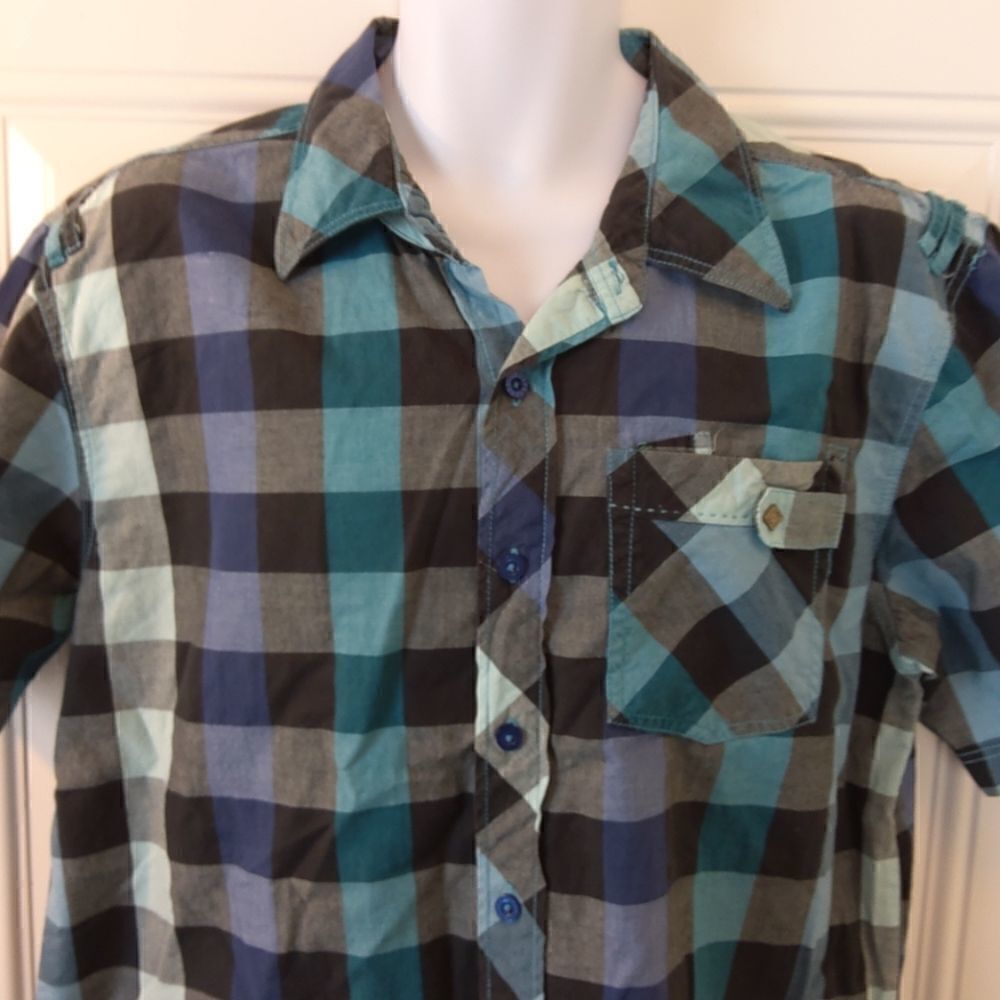 (3/$20) ENYCE button front checkered shirt - Picture 2 of 12